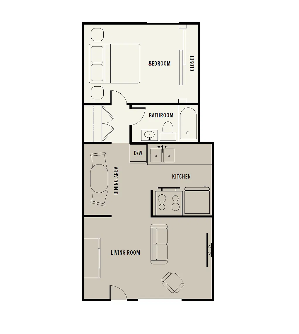 Floor plan 1 Bedroom 1 bath