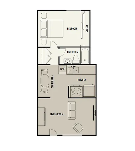 Floor plan 1 Bedroom 1 bath