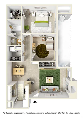 Floor plan Two Bed One Bath