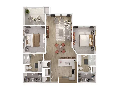 Floor plan B1 - Two Bedroom, Two Bathroom