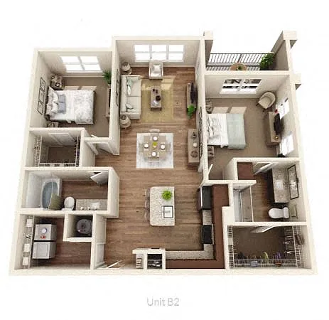 Floor plan B2 2 Bedroom