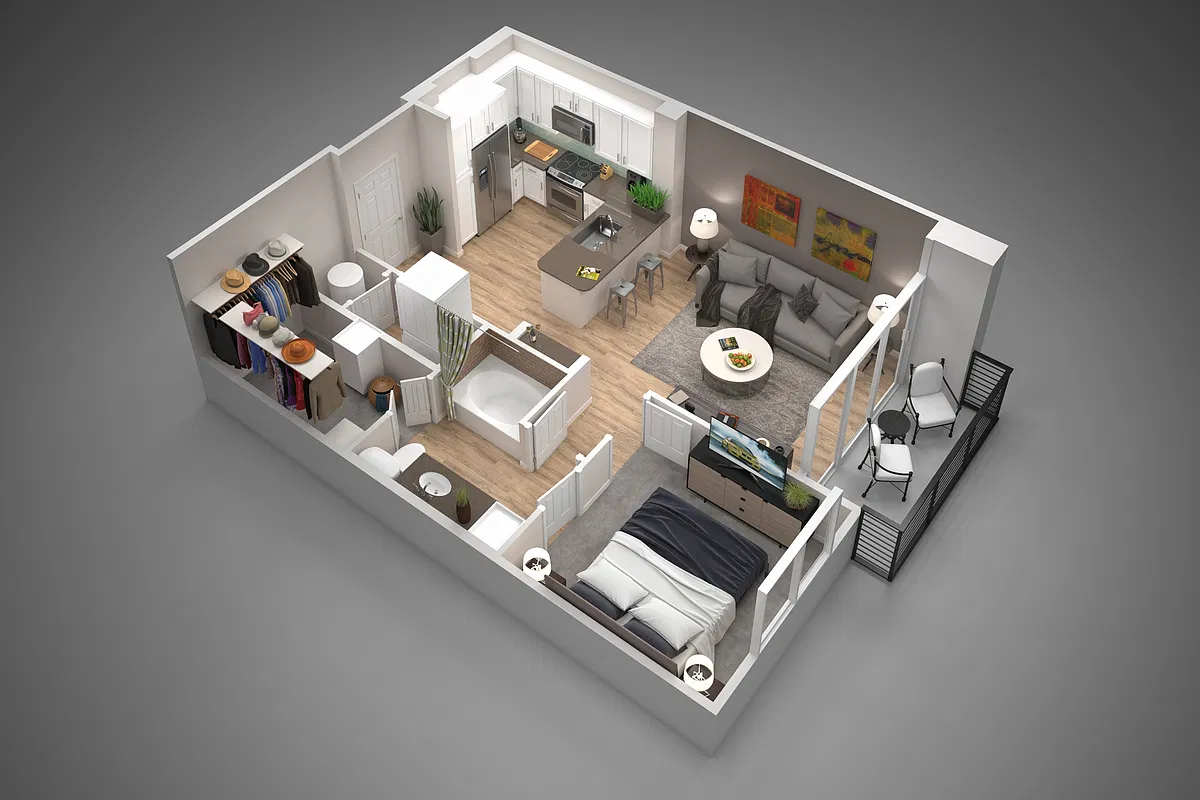 Floor plan 1 Bed/1 Bath