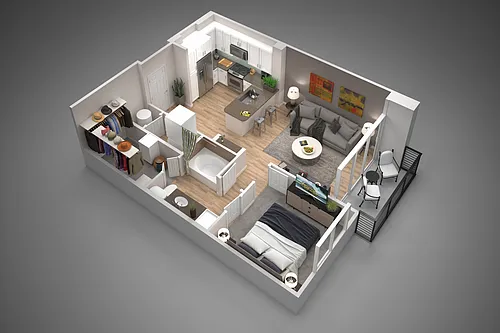 Floor plan 1 Bed/1 Bath