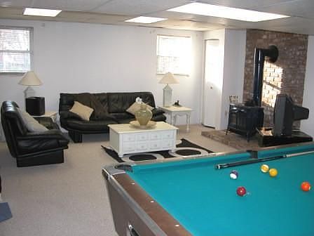 Family Room with wood stove