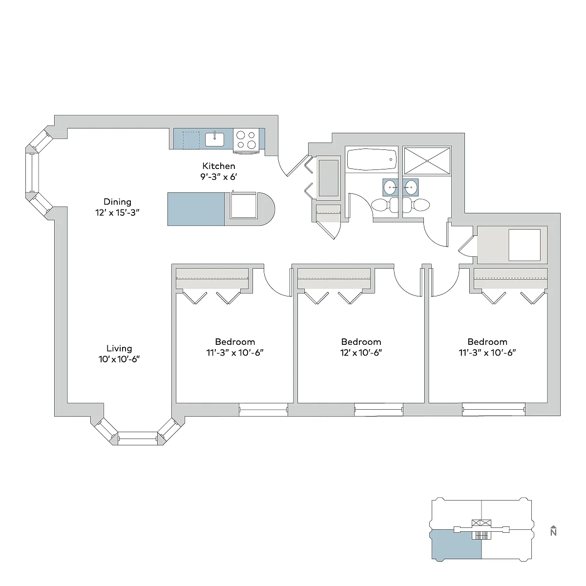 Floor plan 1400-3B04