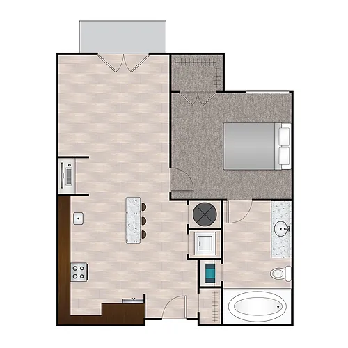 Floor plan A Uno 641 sq ft