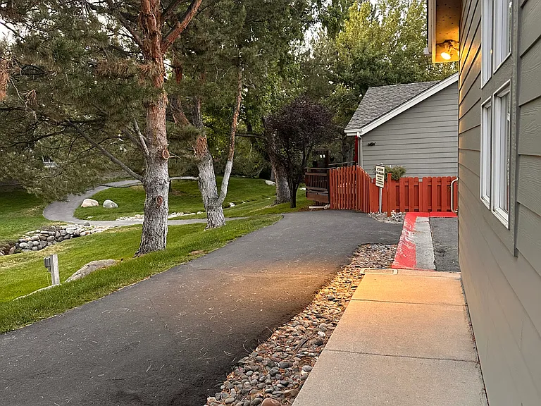 View from the front door of the house looking down the creek, on the way to the Truckee River.