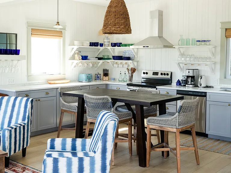 The main level includes an open concept wit the living room and kitchen