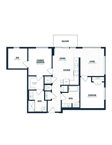 Floor plan C4D | 2 Bed | 2 Bath | Den