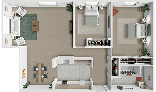 Floor plan 2 Bedroom 1 Bath 1062 sq ft