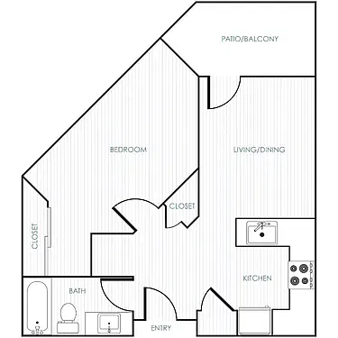 Floor plan One Bedroom 11C