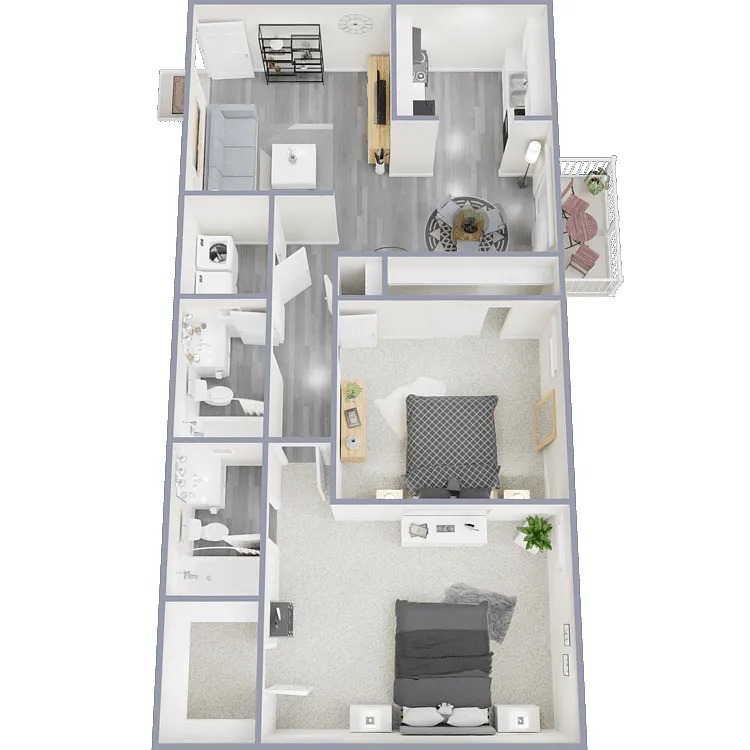 Floor plan 2 Bed 2 Bath