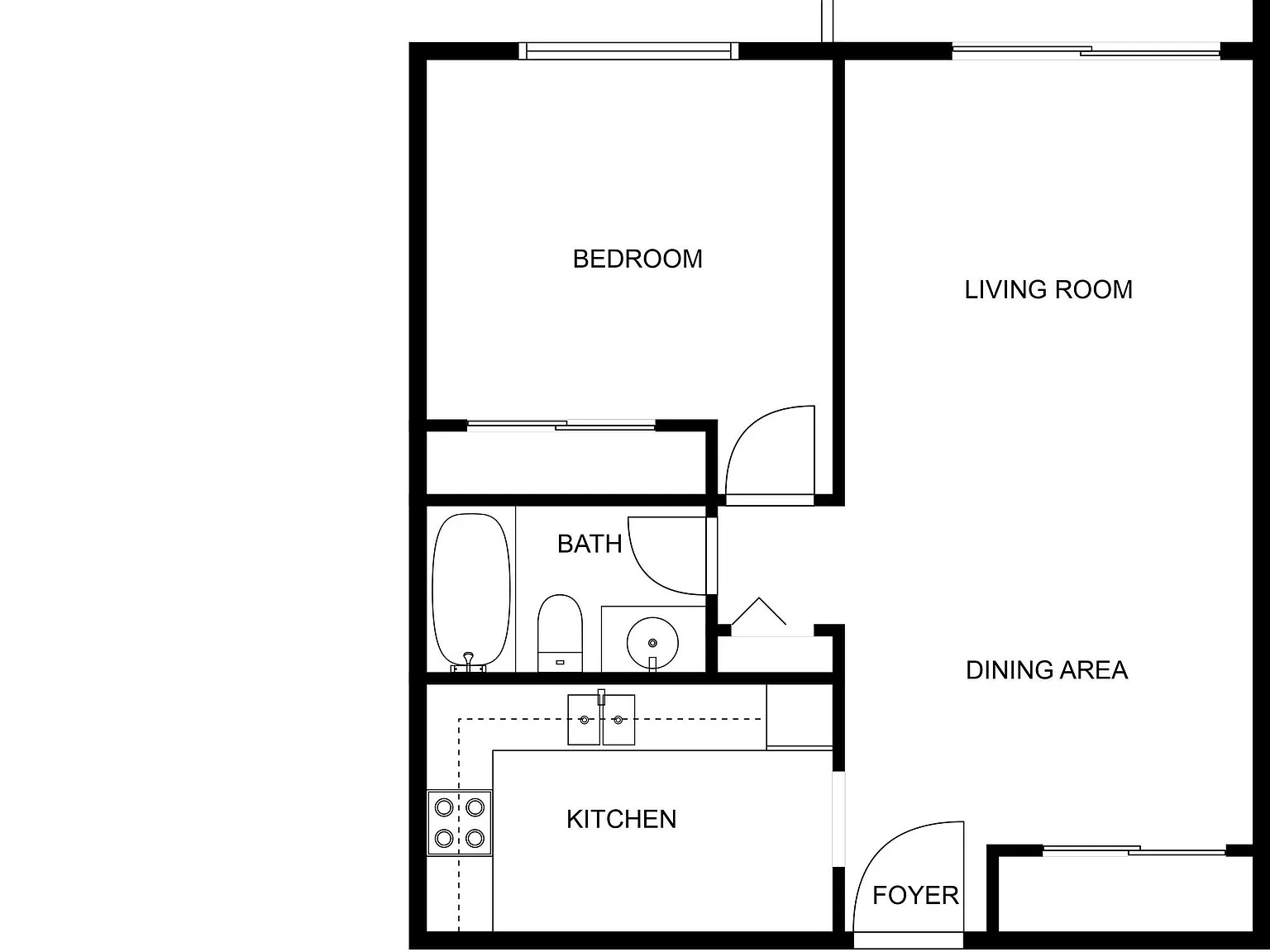 1 bed, 1.0 bath, 710 sqft, $1,295 — Photo 2
