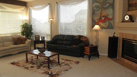 Large family room with gas fireplace and media center!