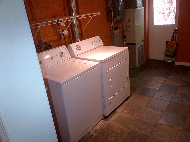 Laundry and storage area.