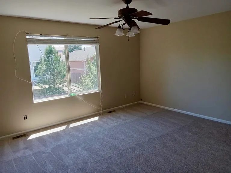 Upstairs Bedroom being painted, new carpet, and these blinds were upgraded from these.