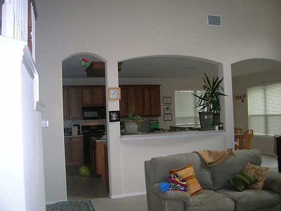View of kitchen from master doorway