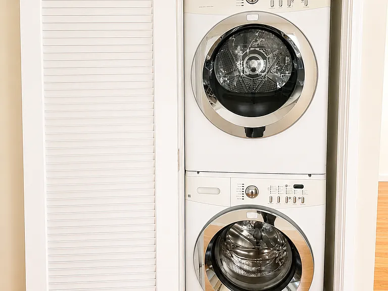 Stacked washer and dryer