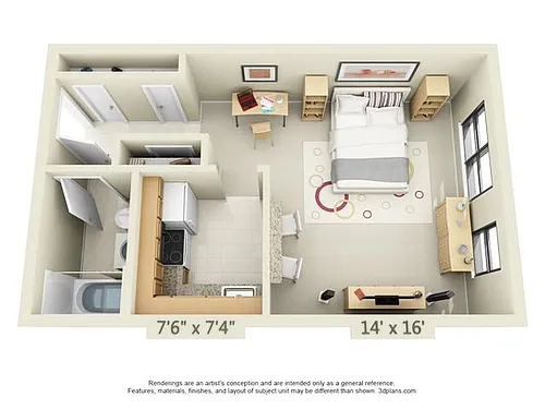 Floor plan Studio A