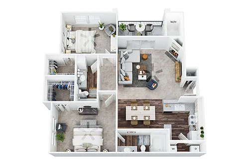 Floor plan B-2 (2 bedroom 2 bath)