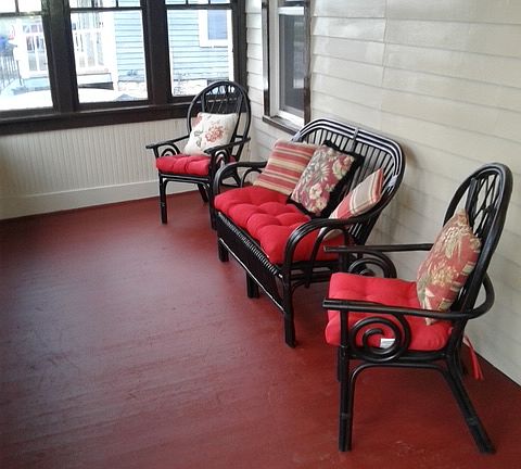 Landlord provides furniture for front porch