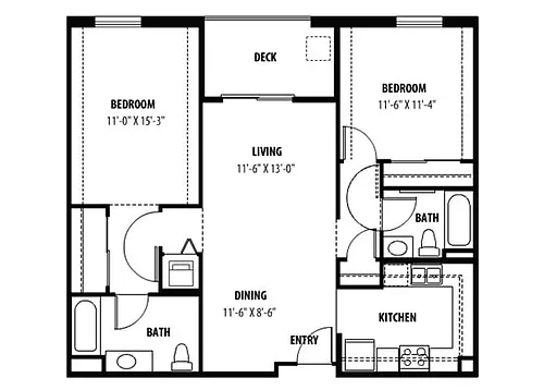 Floor plan Two Bedroom