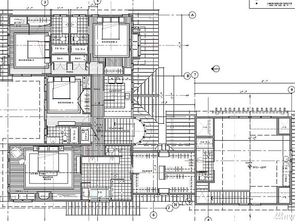 Upper Floor Layout (with studio above garage)