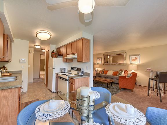 Kitchen with View of Living Room