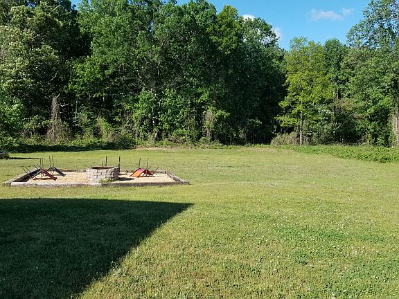 Back yard with fire pit.