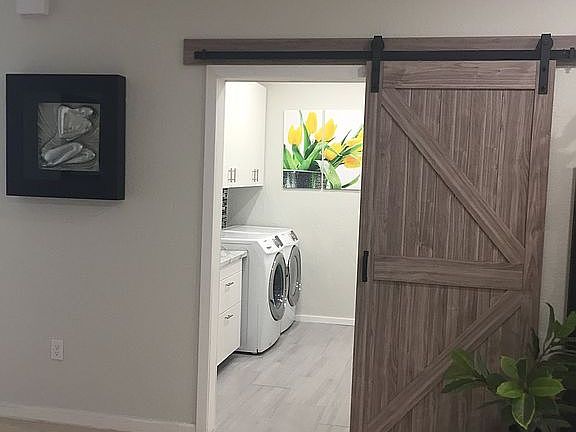 From living room to laundry 