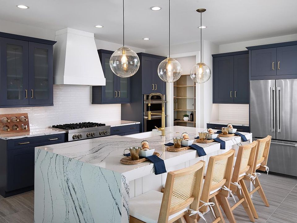 Gourmet kitchen with large center island