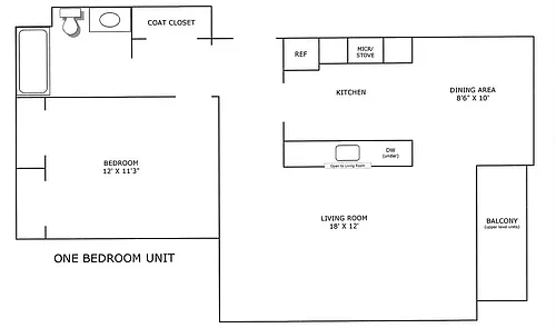 Floor plan One Bedroom