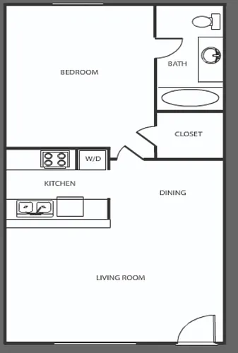 Floor plan 1X1-B