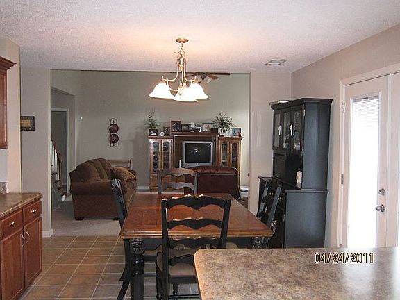 Breakfast nook opening into living room
