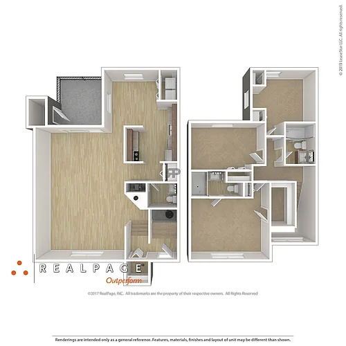 Floor plan Two Bedroom Townhome