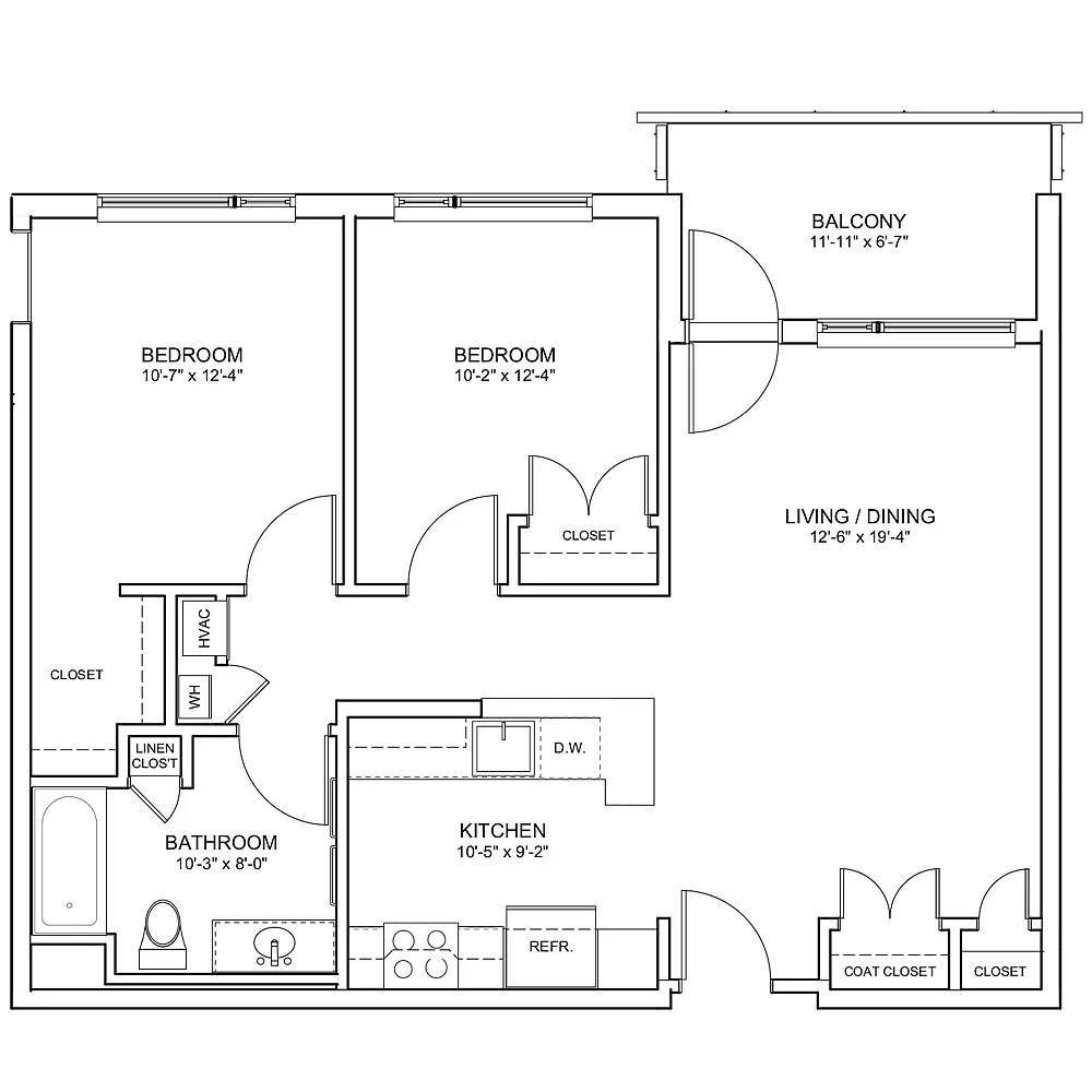 Floor plan 2 Bed