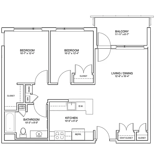 Floor plan 2 Bed