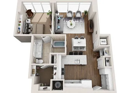 Floor plan 1BR/BA A1F