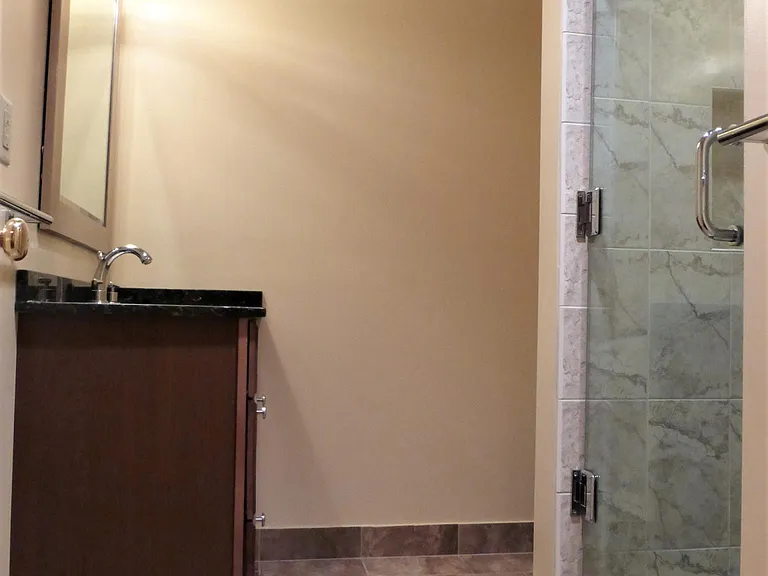 Modern bath with designer tiles