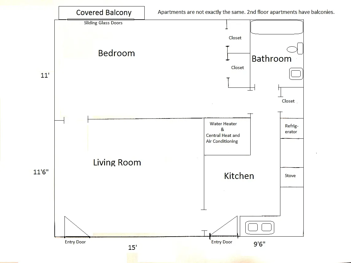 Floor plan 1 Bedroom Apartment