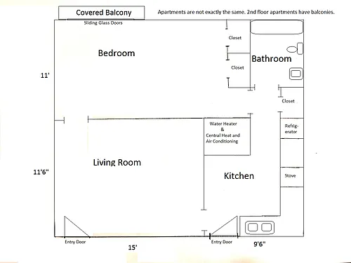 Floor plan 1 Bedroom Apartment
