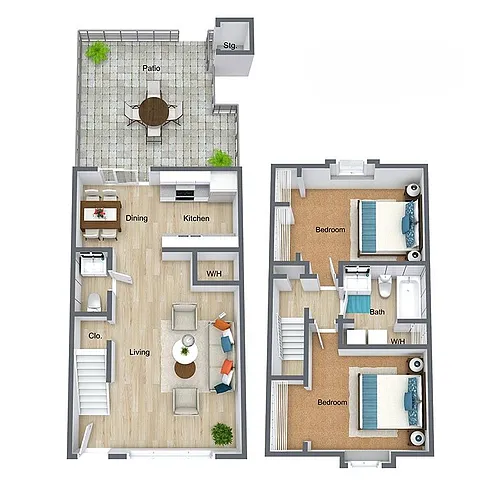 Floor plan Indigo- 21.5ATHZ Townhome