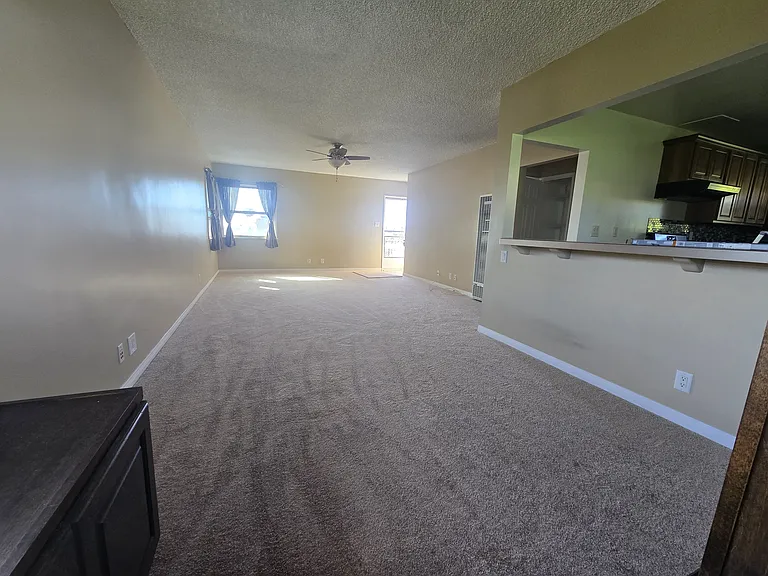 Dining/Living room view from build-in cabinets