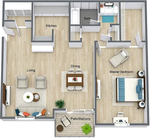 Floor plan Mangrove(1 Bed 1 Bath)