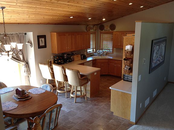 Vaulted knotty pine ceiling