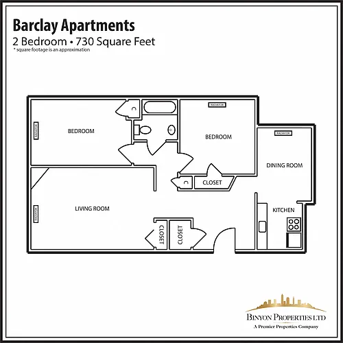 Floor plan BC 2 Bedroom