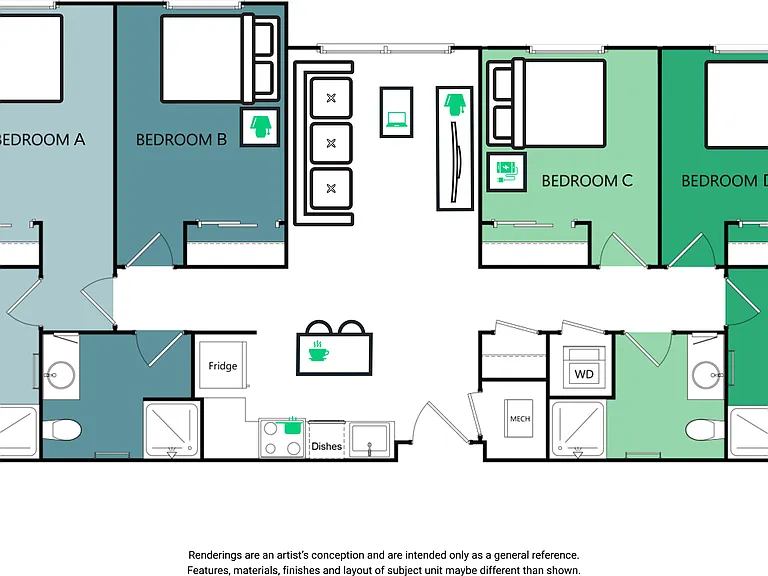 4B floor plan Wheelhouse Co-Living