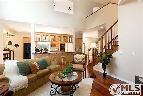 Looking from the living room towards the kitchen