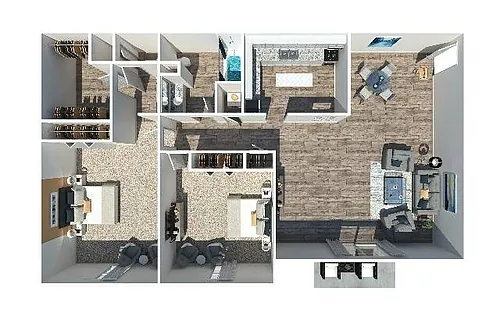 Floor plan 2 Bedroom 1 Bath