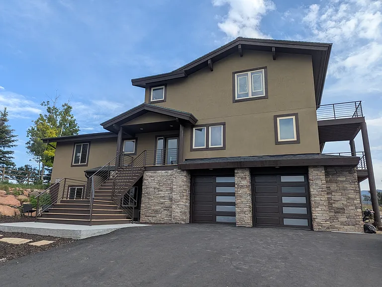Included, off-street parking on the left, with optional garage parking